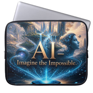 Capa Para Notebook Arte de Ficção Científica 'Cidade Futuro AI Imagin