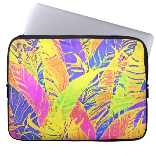 Capa Para Notebook Arte de Folha Tropical (Frente)