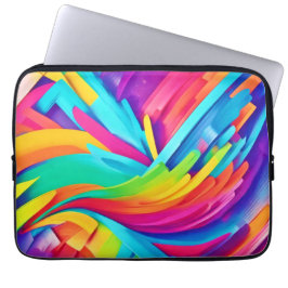 Capa Para Notebook Arte de Formas Abstratas Vibrantes