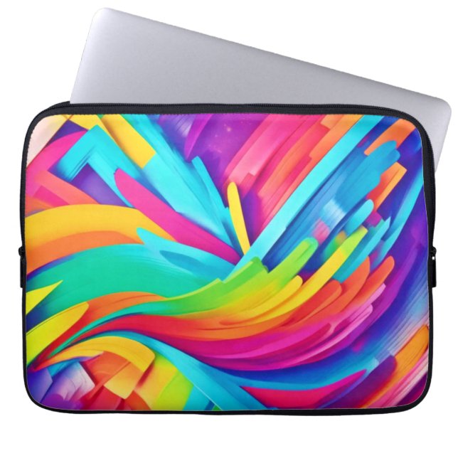 Capa Para Notebook Arte de Formas Abstratas Vibrantes (Frente)