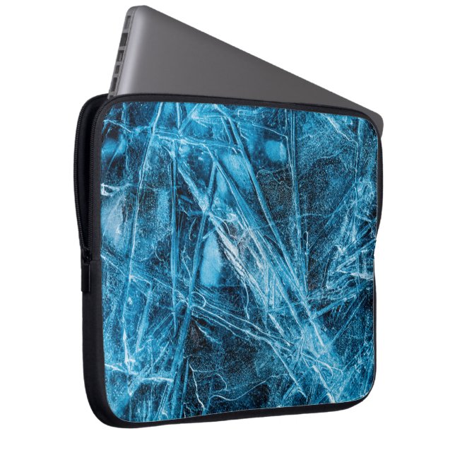 Capa Para Notebook Arte de Gelo Turquesa Abstrato (Frente Esquerda)