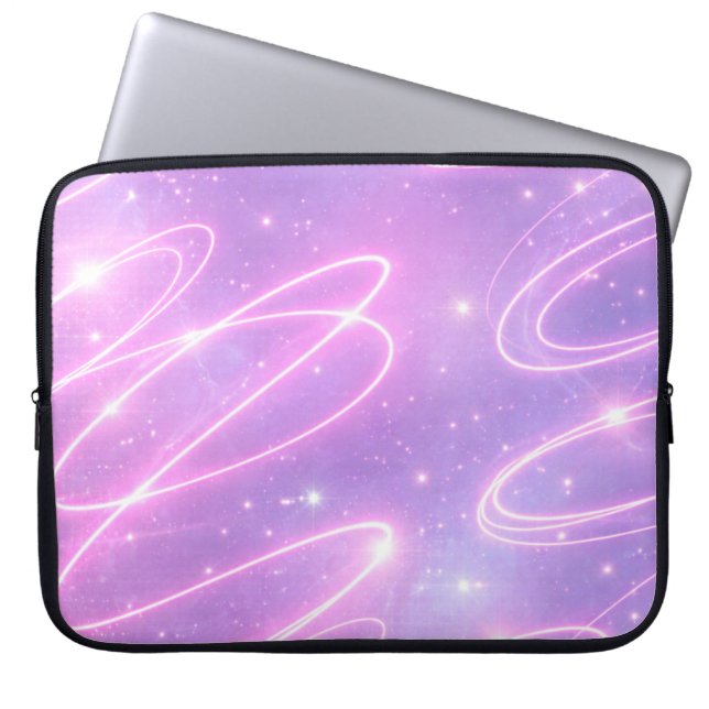 Capa Para Notebook Arte de IA de rabiscos neon rosa elétrico (Frente)