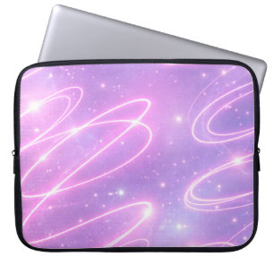 Capa Para Notebook Arte de IA rabiscos neon rosa elétrico