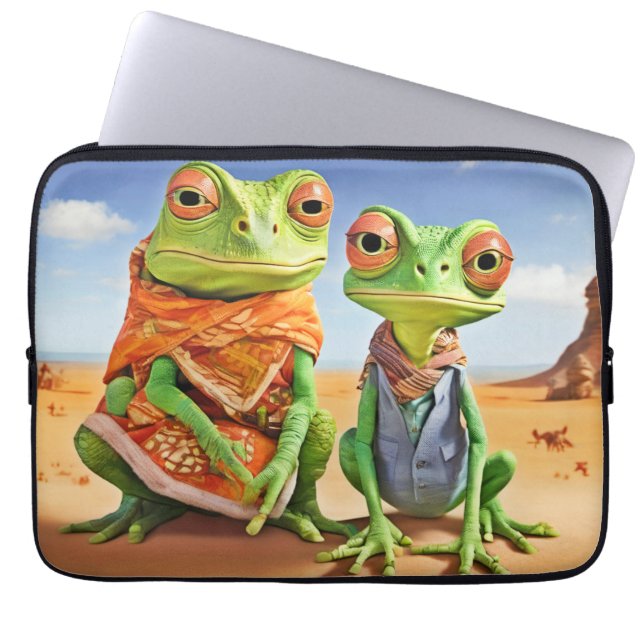Capa Para Notebook Arte de Lagarto Família (Frente)