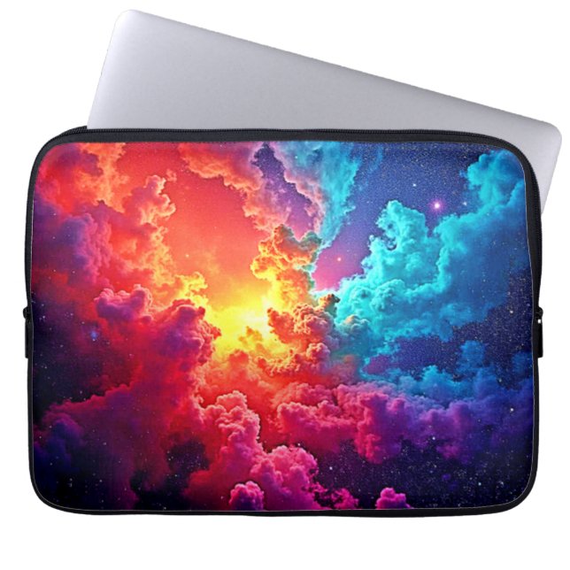 Capa Para Notebook Arte de Nebulosa Vibrante: Arte de Cores Cósmicas (Frente)