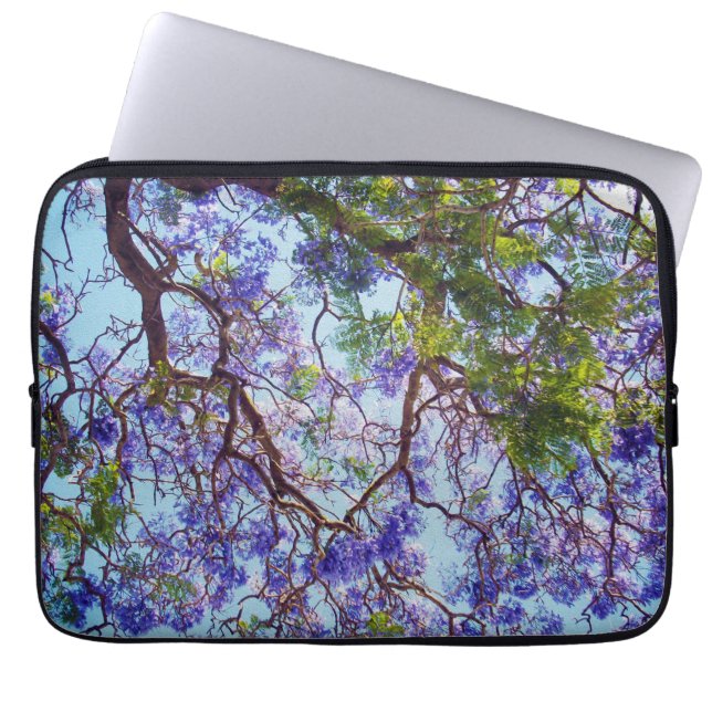 Capa Para Notebook Arte De Óleo De Árvore De Jacaranda Roxo, (Frente)