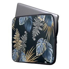 Capa Para Notebook Arte de Padrão de Folhas de Palmeira Tropical Dour