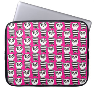 Capa Para Notebook Arte de Panda Preto e Branco Divertida