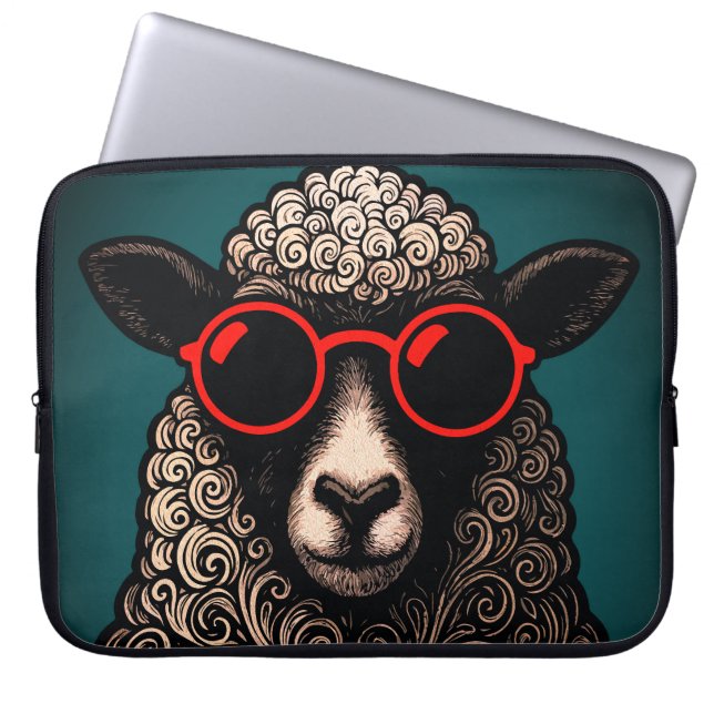 Capa Para Notebook Arte de Parede de Ovelhas Legais (Frente)
