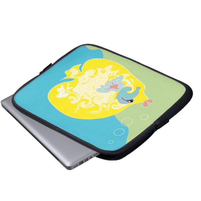 Capa Para Notebook Arte de Peixes Tropicais Caprichosos do Oceano (Frente Inferior)