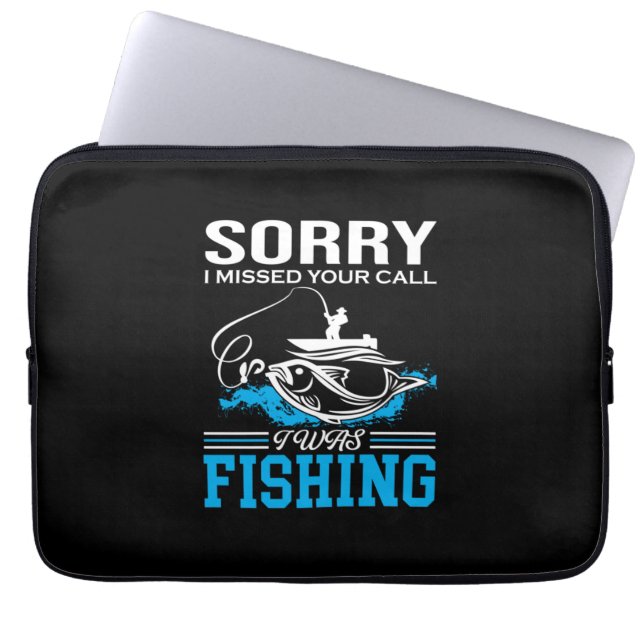 Capa Para Notebook Arte De Pesca Desculpe Eu Estava Pescando (Frente)
