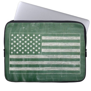 Capa Para Notebook Arte de Quadro Negro da Bandeira da América (Desen