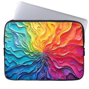 Capa Para Notebook Arte de Redemoinho de Arco-íris Texturizado