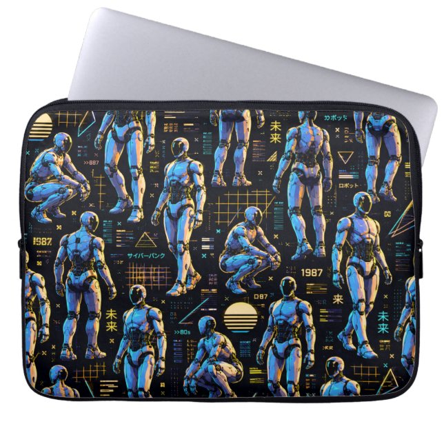 Capa Para Notebook Arte de Robô Humanoide Futurista | Android de Ficç (Frente)