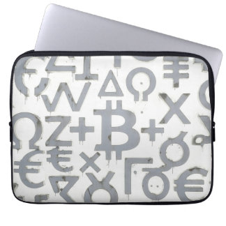 Capa Para Notebook Arte de Rua Bitcoin (Pintura Branca Nº 1)