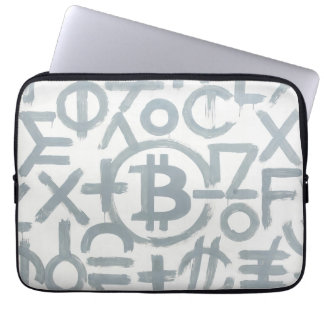 Capa Para Notebook Arte de Rua Bitcoin (Pintura Branca nº 2)