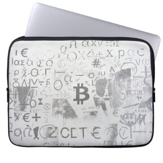 Capa Para Notebook Arte de Rua Bitcoin (Pintura Branca Nº 3)