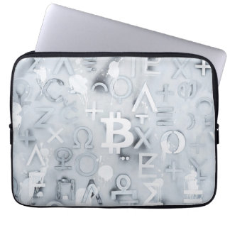 Capa Para Notebook Arte de Rua Bitcoin (Pintura Branca Nº 7)