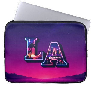 Capa Para Notebook Arte de Tipografia Neon Estilo Califórnia dos Anos