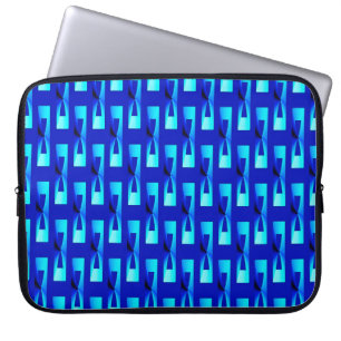 Capa Para Notebook Arte Deco Geométrico Metálico - Azul Cobalto
