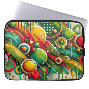 Capa Para Notebook Arte Dinâmica Abstrata com Círculos Coloridos