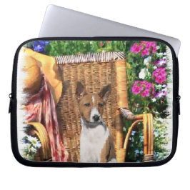 Capa Para Notebook Arte do Jardim de Verão de Basenji