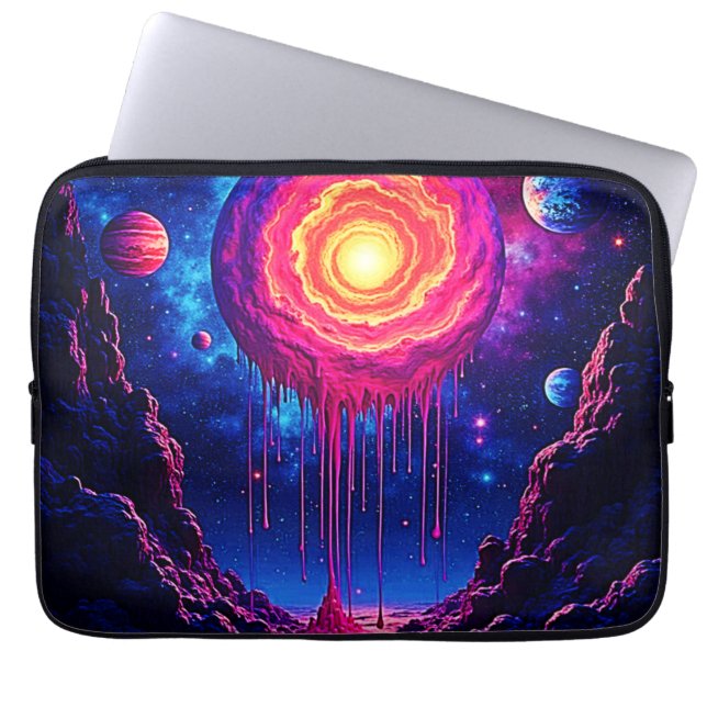 Capa Para Notebook Arte do Planeta Cósmico Gotejante (Frente)