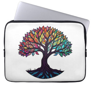 Capa Para Notebook Arte em Vidro Pintado, Árvore da Vida em Vidro Pin