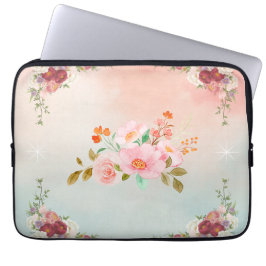 Capa Para Notebook Arte Floral Rosa, Flores Exuberantes