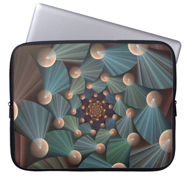 Capa Para Notebook Arte Fractal abstrato com Azul De Chapa Marrom Pro (Frente)