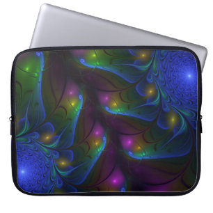 Capa Para Notebook Arte Fractal Colorida Luminosa Abstrato Moderna