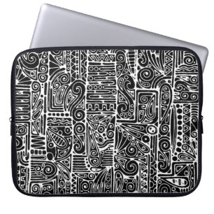 Capa Para Notebook Arte Geométrica Preta E Branca 2