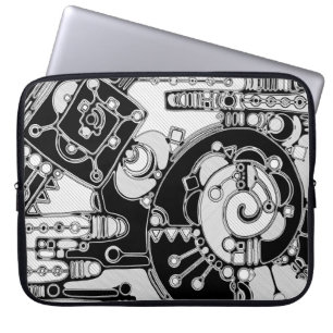 Capa Para Notebook Arte Geométrica Preto e Branco 4