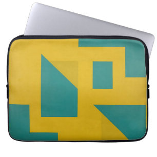 Capa Para Notebook Arte Geométrico Abstrato Amarelo Azul-claro Ousado