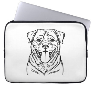 Capa Para Notebook Arte linear de cão Rottweiler � arte minimalista l