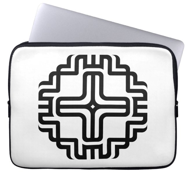 Capa Para Notebook Arte Moderna Geométrica de Cruz em Linhas (Frente)