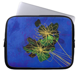 Capa Para Notebook arte natural flores bolsas de laptop azuis