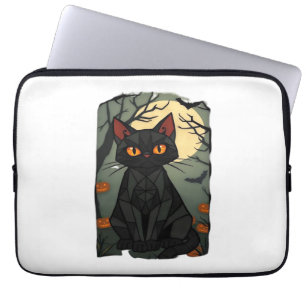 Capa Para Notebook Arte Negra de Halloween mística - Felina mestiça w