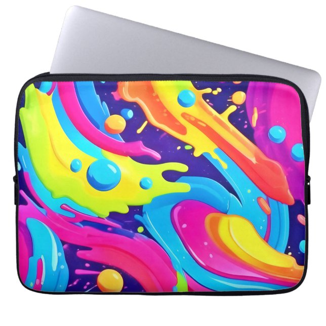 Capa Para Notebook Arte Neon Fluida (Frente)