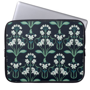 Capa Para Notebook Arte nouveau floral, padrão sem costura abstrato.