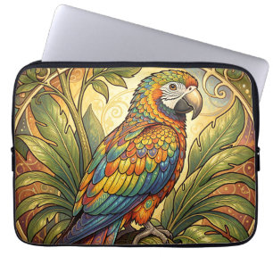 Capa Para Notebook Arte Nova Papagaio Arco-Íris Vibrante