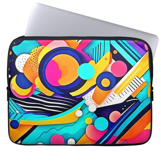 Capa Para Notebook Arte Pop Abstrata Vibrante (Frente)