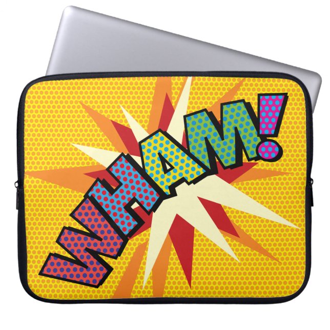 Capa Para Notebook Arte Pop de Quadrinhos Retrô Divertido WHAM (Frente)