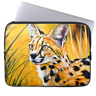 Capa Para Notebook Arte Serval Africana