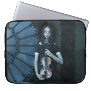 Capa Para Notebook Arte Surreal Séria do Violinista Gótico-Vitoriano