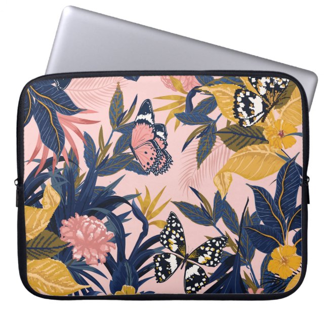 Capa Para Notebook Arte tropical: Padrões da Floresta Brilhante (Frente)
