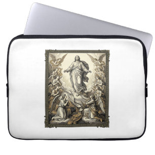 Capa Para Notebook Arte Vetorial de Gravura de Anjo da Ascensão Vinta