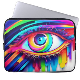 Capa Para Notebook Arte Vibrante do Olho Arco-Íris