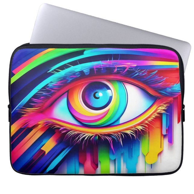 Capa Para Notebook Arte Vibrante do Olho Arco-Íris (Frente)