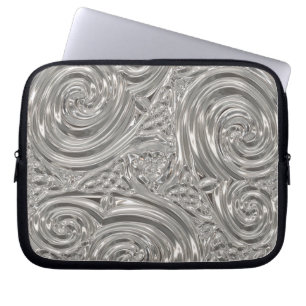 Capa Para Notebook Arte vitoriana elegante prateada nouveau